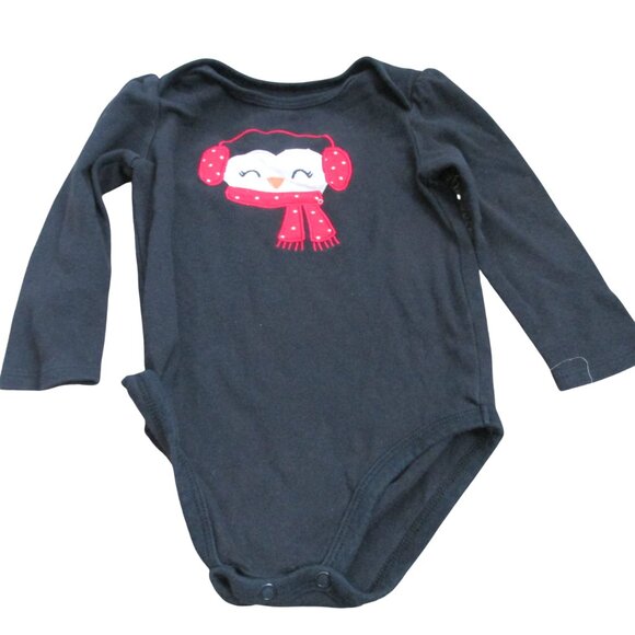 Jumping Beans One Piece Bodysuit Girls Size 18M Black Long Sleeve‎ Christmas - Picture 1 of 3
